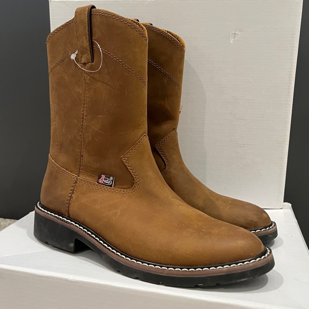 JUSTIN BOYS' ROPER WESTERN BOOTS - ROUND TOE Size 3 -NWT- Style: SK4782
